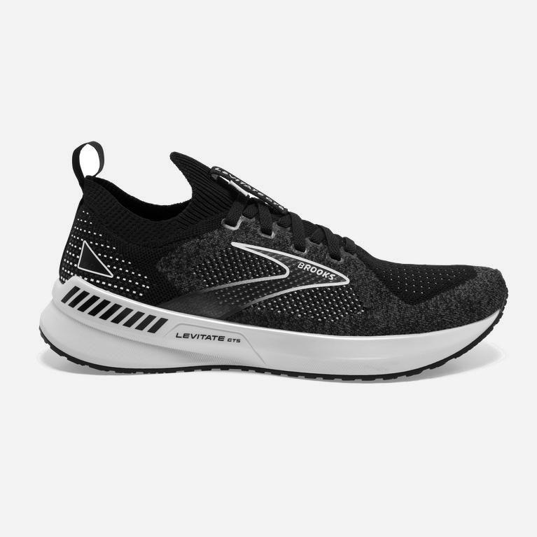 Brooks Levitate Stealthfit Gts 5 - Zapatillas Running Asfalto Mujer - Negras / Gris / Blancas (BK645